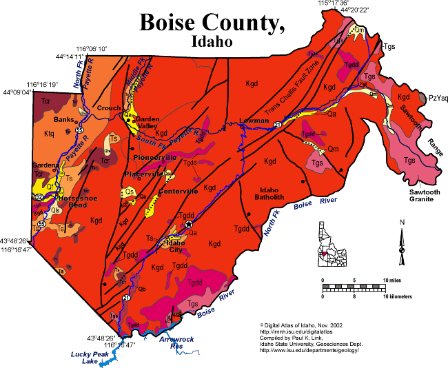 Geologic Map Of Boise County