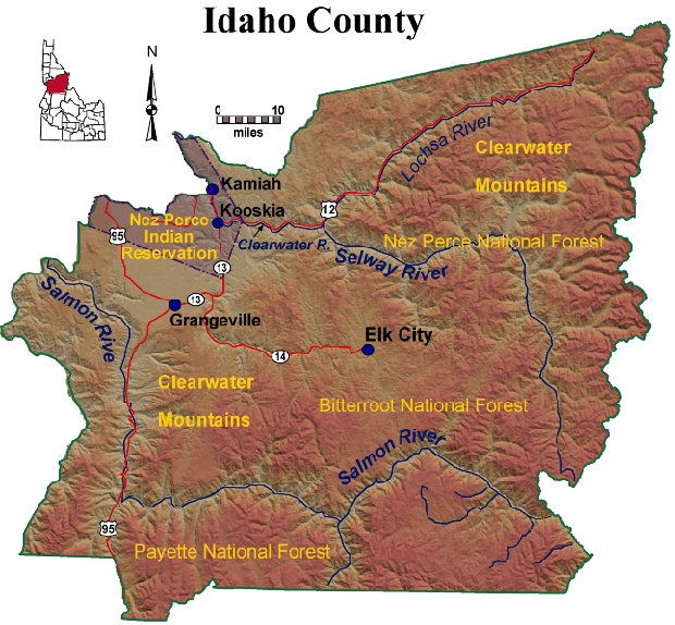 Kamiah Idaho Map.