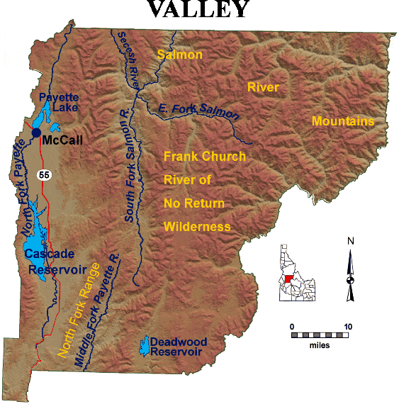 Valley County Idaho Map Valley County